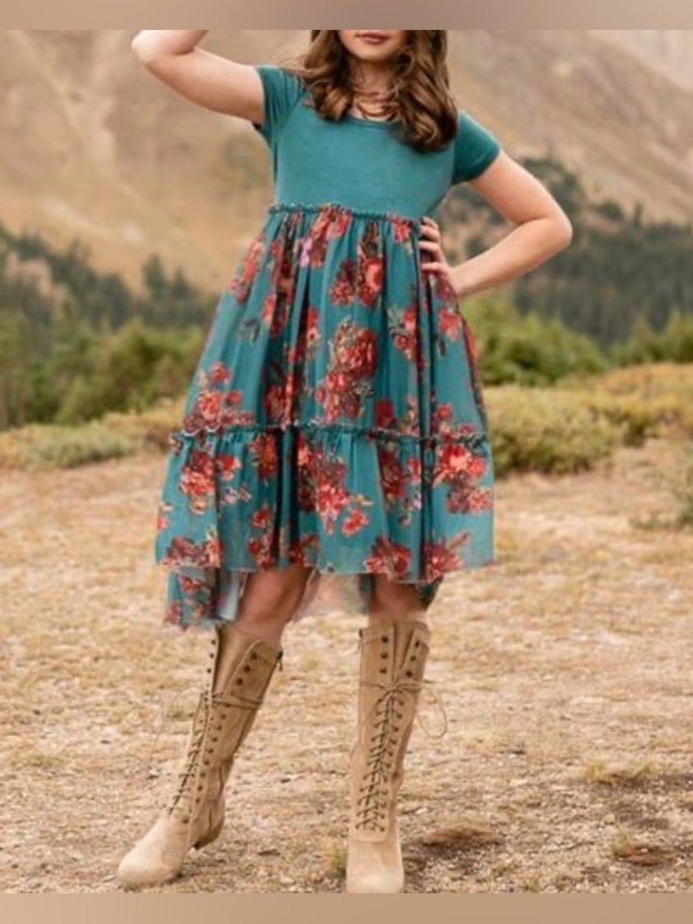 NWT Mia Joy by Joyfolie Lorelei Dress in Aegean Color Sz 6